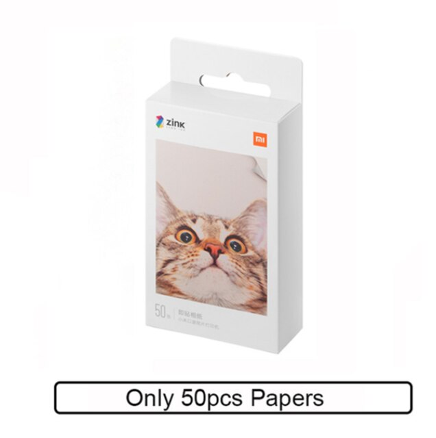 Xiaomi mijia AR Printer 300dpi Portable Photo Mini Pocket With DIY Share 500mAh picture printer pocket printer work with mijia: 50pcs print paper