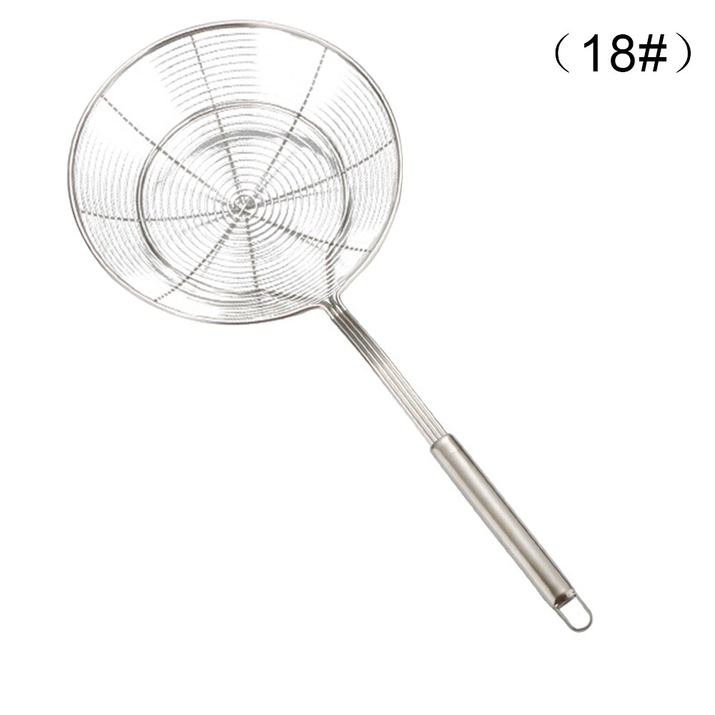 Long Handle Fine Mesh Food Strainer Round 304 Stainless Steel Colander Sieve With Handle Oil Filter Fried Food Grid Strainer