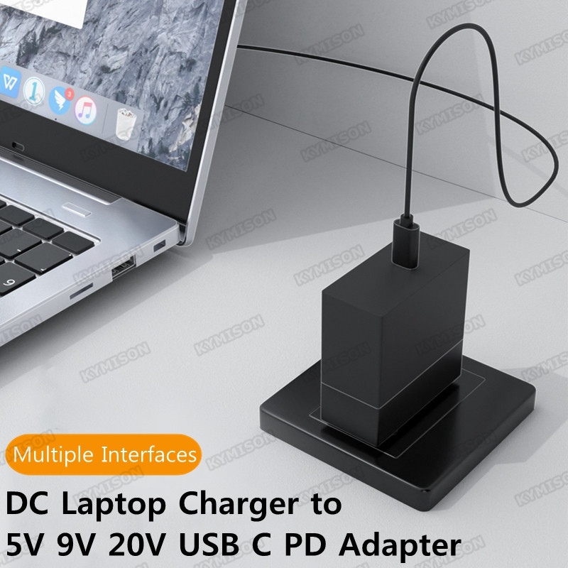 140W 100W DC 4.5X3.0mm to USB C PD Power Adapter Converter Plug for HP Laptop Charger to 5V 9V 20V Type C Fast Charging Cable