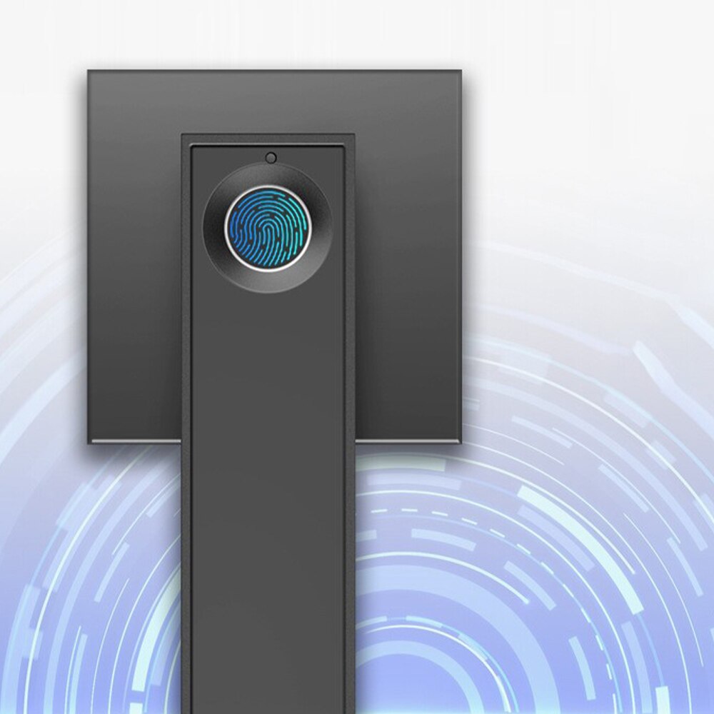Square Smart Biometrics Lock Fingerprint Lock With Mechanical Key Handle Lock Anti-Theft For Home Office Apartment Hotel Garage