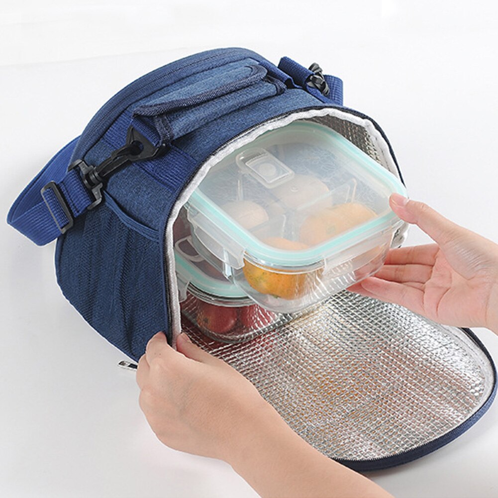 Lunch Bag Carry Mode Opslag Slijtvast Schouder Rits Draagbare Thermische Verstelbare Riem Waterdichte Oxford Doek Effen