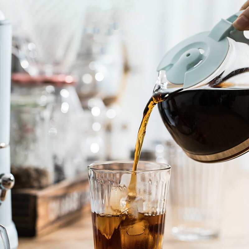 220V Espresso coffee machine Drip coffee maker 600ml Teapot Glass Bottle Coffee Powder Drip Proof Filter Insulated Teapot EU US