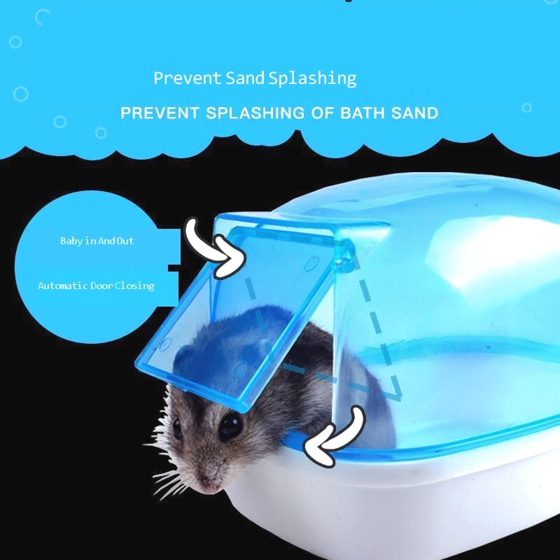 Bañera de hámster para arena de baño, productos para mascotas, pequeño baño dorado, grande, evita salpicaduras de arena