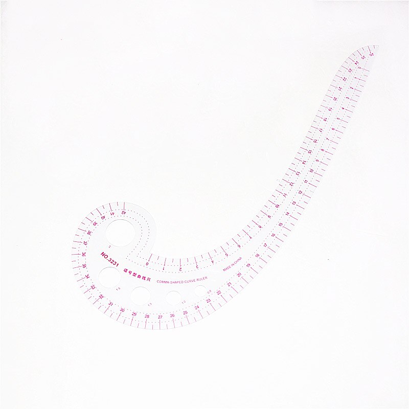 1 pieza regla curvada francesa en forma de Coma herramienta de dibujo artesanal de plástico regla de costura de y estilismo suministros de oficina Kawaii