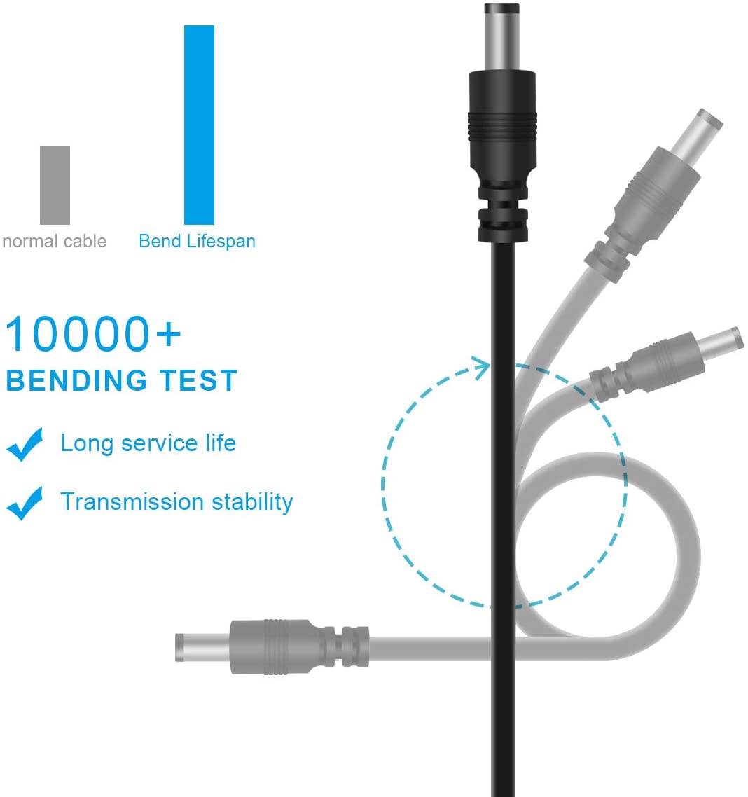 USB zu DC Power Kabel, 8 in 1 Universal 5V DC Jack Kabel Power Kabel mit 8 Austauschbaren Steckern Stecker Adapter