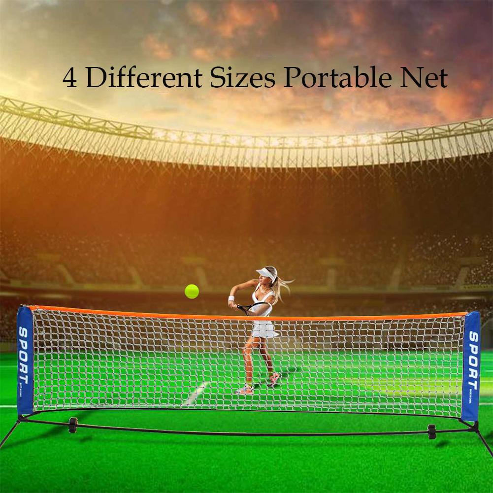 Tennisnet bærbar ramme badminton beachvolley træning netnet 3.1/4.1/5.1/6.1m net racketsportnetværk