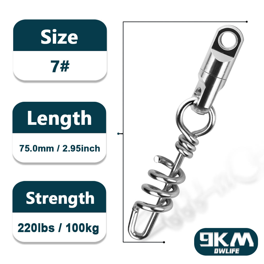 Fishing Corkscrew Swivel Snaps 10~30Pcs Saltwater Fishing Swivels Stainless Steel Heavy Duty Round Swivels Snap Lure Connector: 11 / green