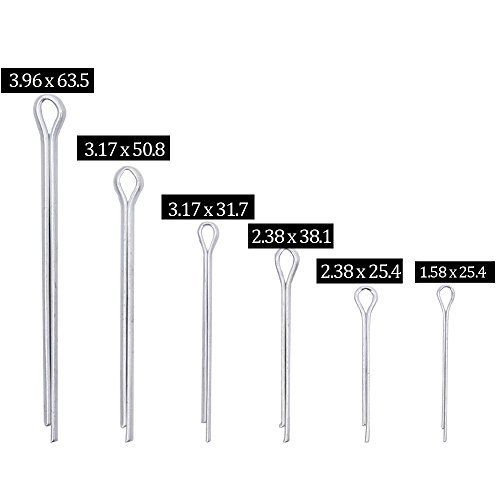 555 Pcs Heavy Duty Verzinkt Splitpen Assortiment Kit 6 Soorten Split-Cotter Bevestiging Pins Set met Doos