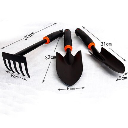 Spade Shovel Harrow Set Gardening Tools Potted Plants Maintenance Suit With Wooden Handle Garden Tool.: Lavender