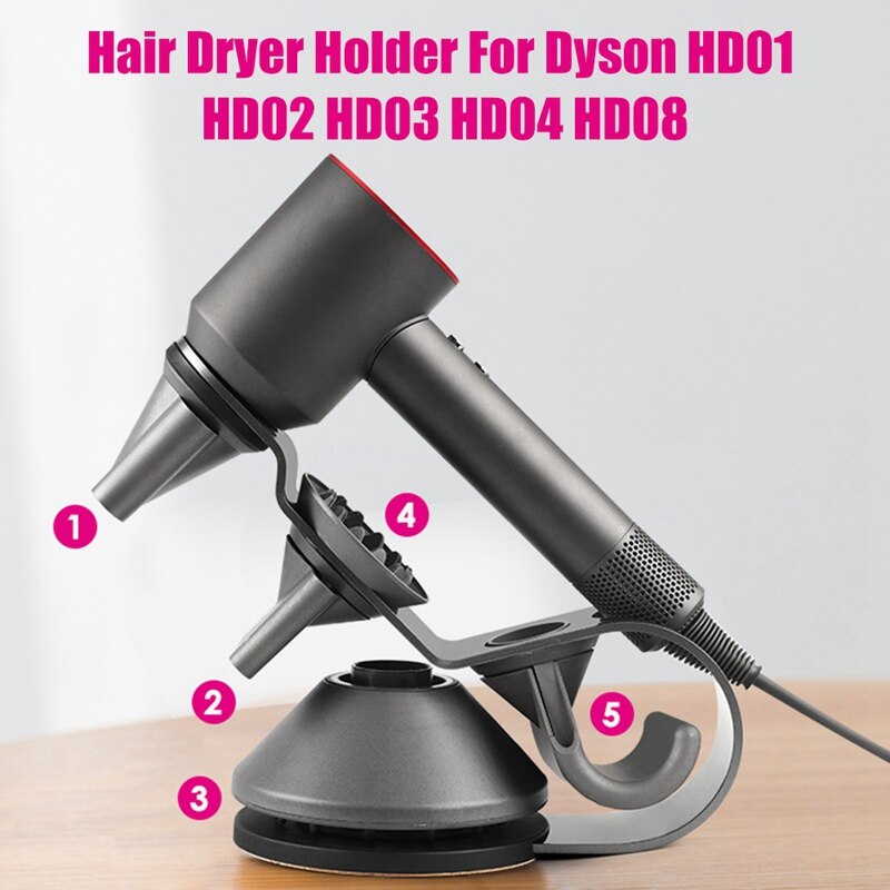 Hair Dryer Stand for Dyson HD01 HD02 HD03 HD04 HD08 PortableHair Dryer Holder Storage Hair Dryer Nozzle: Light Grey