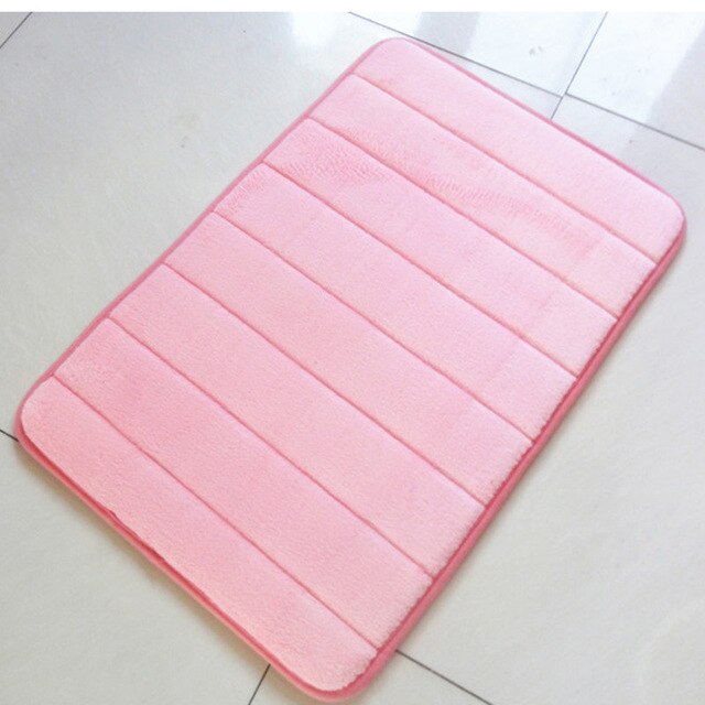 40*60cm Memory Foam Bath Mat Non-slip Bathroom Carpet Water Absorption Rug Soft Bathroom Mat: Pink