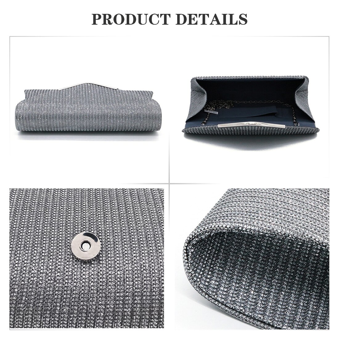 Donne di Sera Della Frizione Delle Donne del sacchetto di Diamante Del Rhinestone di Cristallo Della Frizione Giorno Frizione Portafoglio Borsa di Cerimonia Nuziale Del Partito Banchetto Nero/Oro Argento