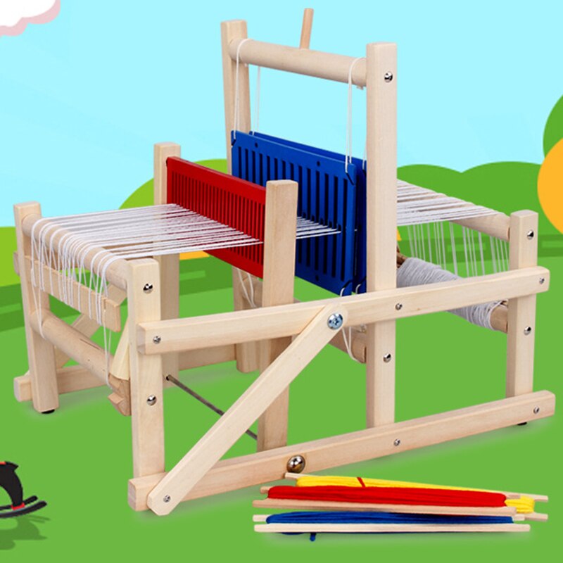 Wooden Traditional Weaving Loom Children Toy Craft Educational Wooden Weaving Frame Knitting Machine