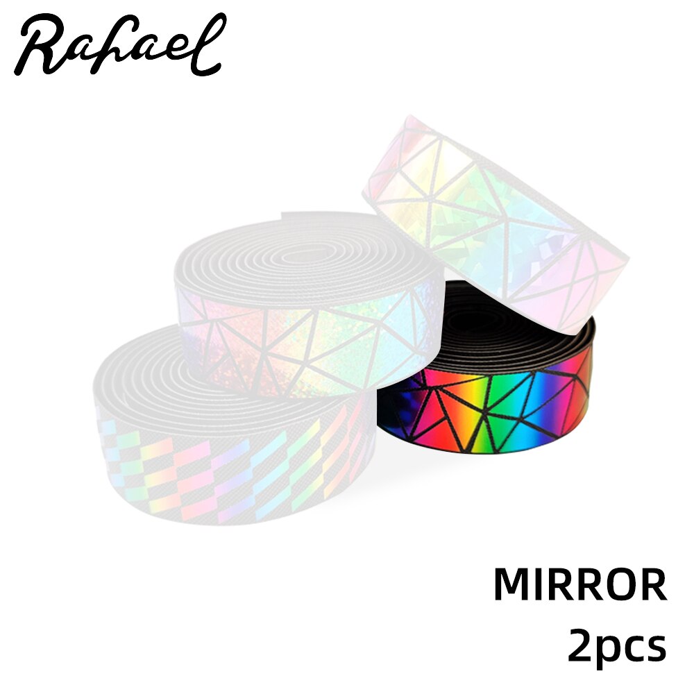 Fietsen Road Mtb Dazzling Reflecterende Driehoek Anti-Vibratie Pu Fiets Stuur Antislip Ademend Persoonlijkheid Fiets Riemen: Style1 Mirror