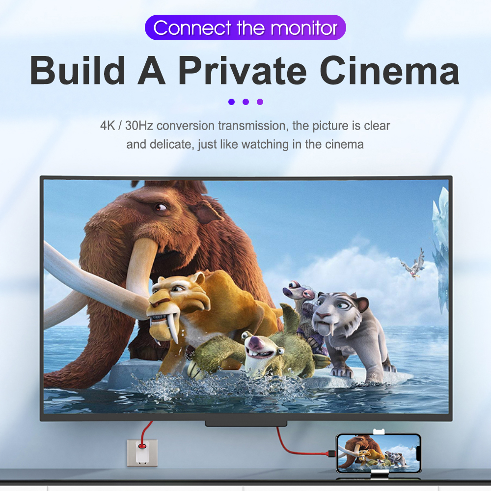 Kabel konwertera wideo 4K HD robić iPhone'a 14 13 12 11 zawodowiec Max iPad mini oświetlenie robić telewizora zgodnego z HDMI Projektor Cyfrowy adapter AV