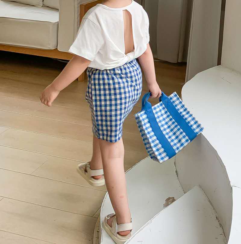 Summer girl baby wild plaid skirt original irregular skirt