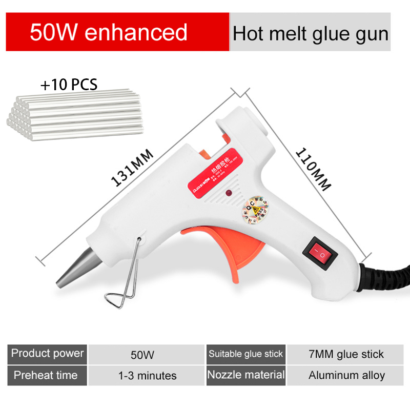 50/70W Melt Glue Gun Power Stick Big Hand Tool Christmas Decorating Tools Glue Gun Stick 7MM: grey