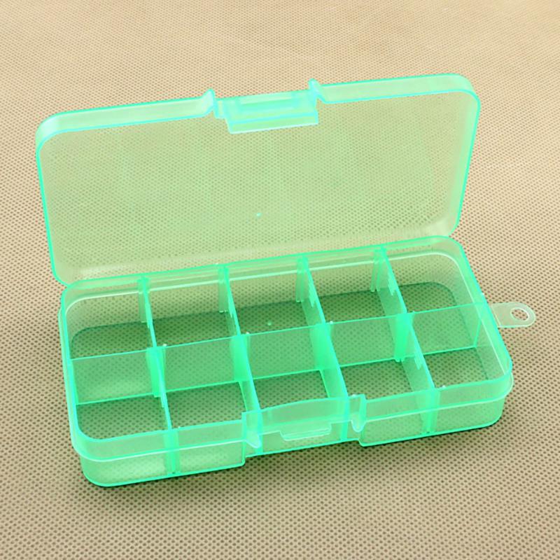 Doorzichtige Plastic Opbergdoos Sieraden Doos Compartiment Verstelbare Container Voor Kralen Earring Box Voor Sieraden Rechthoek Box Case: green