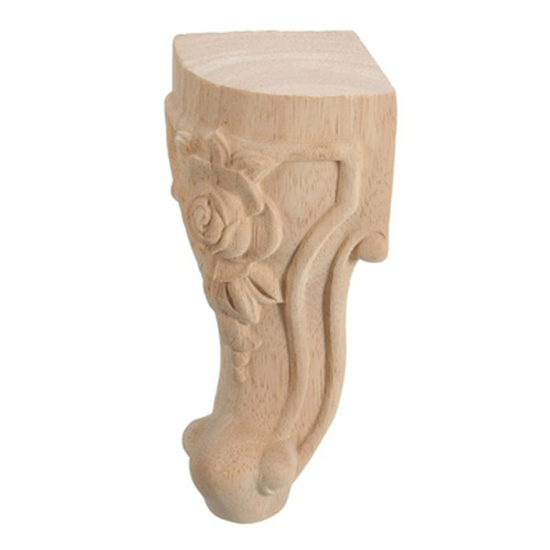 Accueil 4 pièces 15*6cm bois sculpté rose pied cadre décor meubles Table artisanat non peint porte décor mur Art sculpture sur bois Table jambes