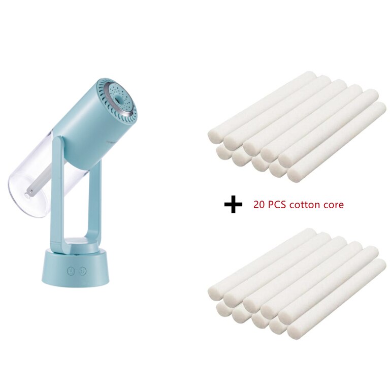 Auto-Rotate Draadloze Magic Shadow Luchtbevochtiger Usb Mist Spuiten Projector Lamp Ultrasone Cool Mist Maker Geurverspreider Voor Thuis: blue 20filter