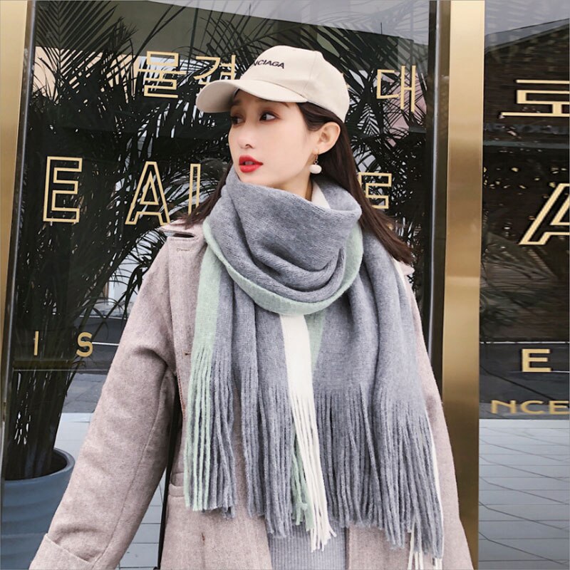 VIANOSI Women Cashmere Scarf With Tassel Lady Winter Long Scaves Warm Female Shawl