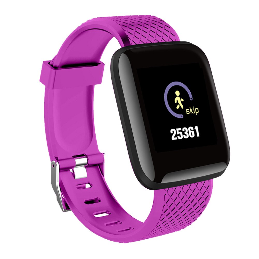 Smart Armband Smarthwatch Mannen Vrouwen Smartband Siliconen Sport Band Fitness Tracker Hartslagmeter Slimme Band Smart Whatch: Purple