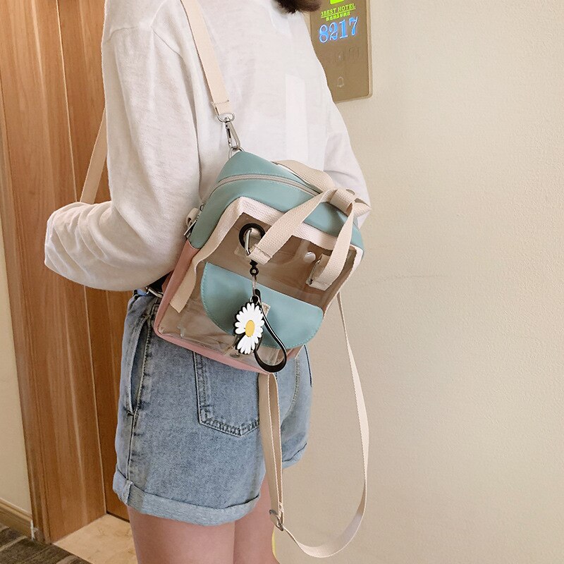 Damestas lente en zomer donut kleine schoudertas pvc transparante jelly bag multifunctionele schoudertas