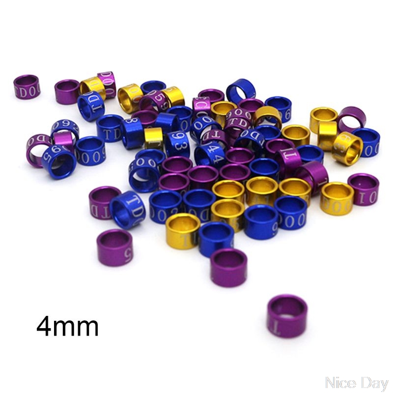 50 Stuks 4 Mm-7 Mm Mix Kleur Vogel Voet Ring Bands Clip Op Been Ringen Voor Duif Duif kuikens Ju09 20: 4