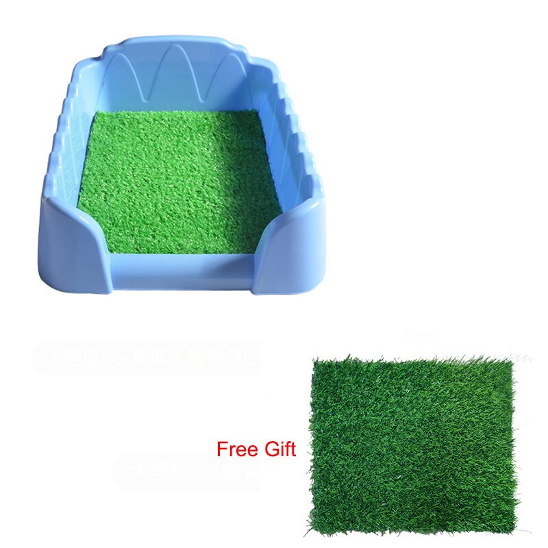 Plastic Hond Potje Wc Met Gras Hek Mat Potje Training Pad Lade Wc Voor Indoor En Outdoor Maat: S/M: blue with grass / S