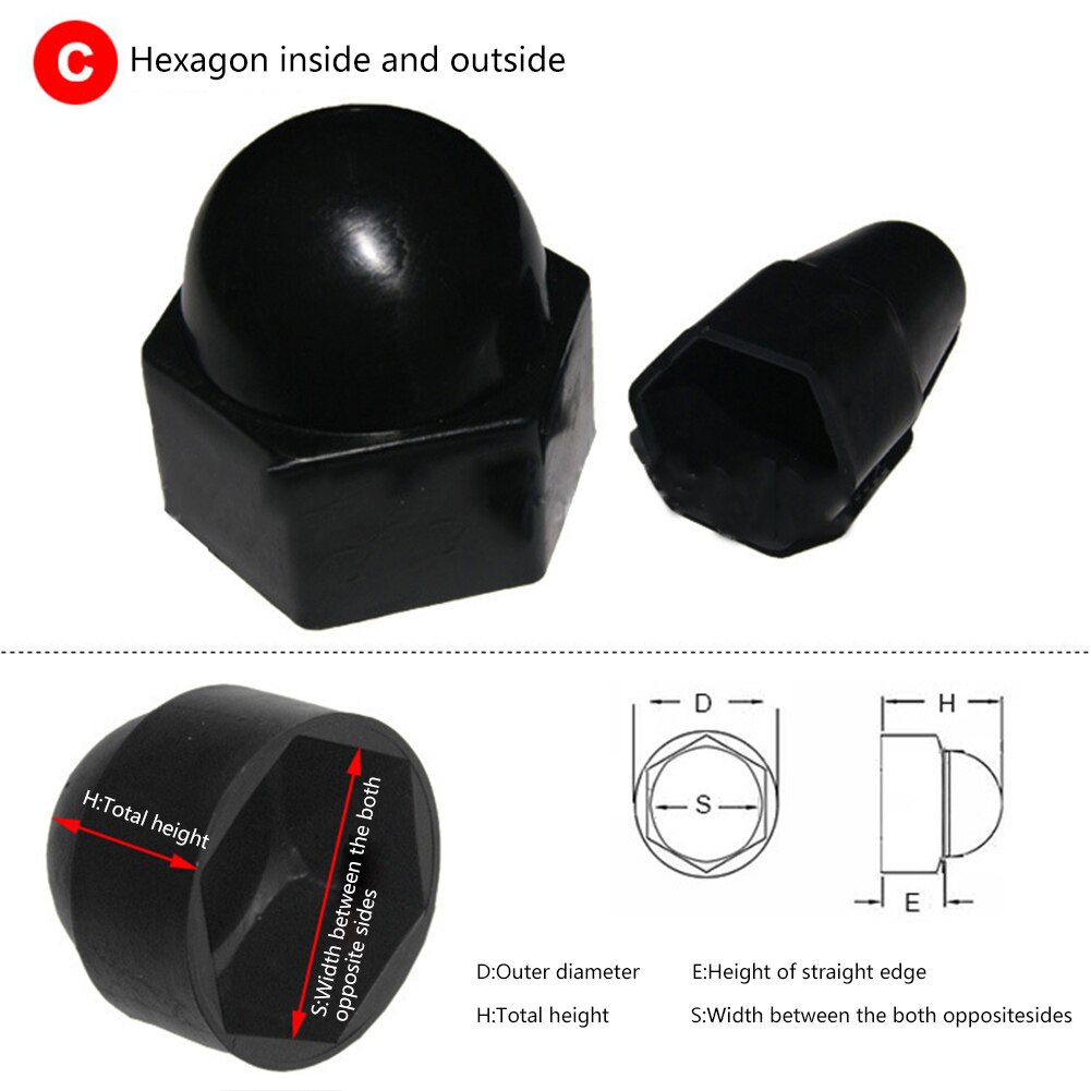 10Pcs M6 M8 M10 M12 Hexagon Plastic Bolt Nut Dome Protection Caps Covers Exposed