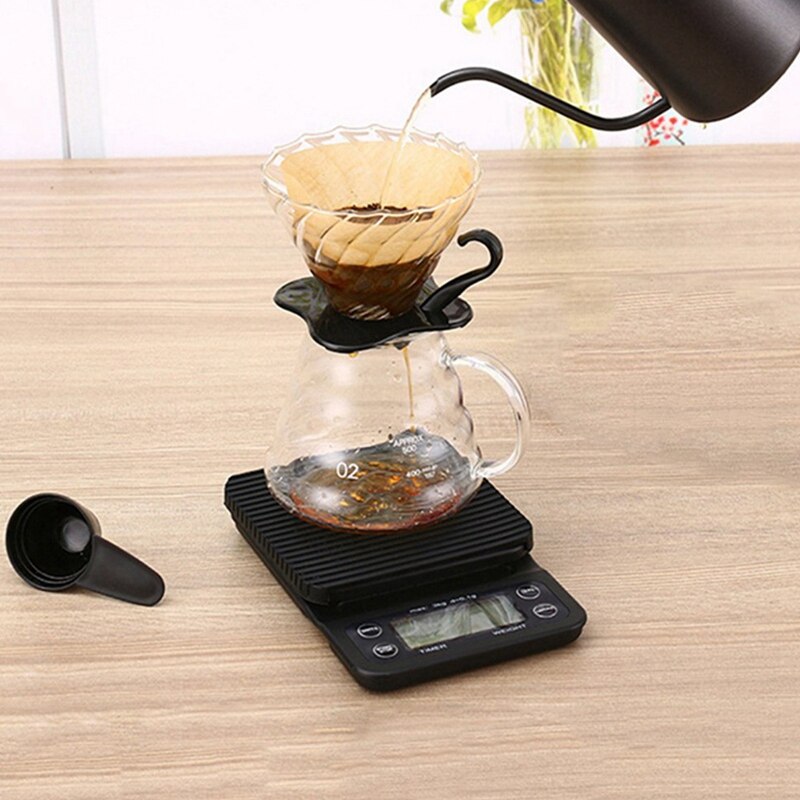 Coffee Scale with Timer High Accuracy Kitchen Food Scale with Tare Function 3KG Max Load 0.1G Precision Sensor