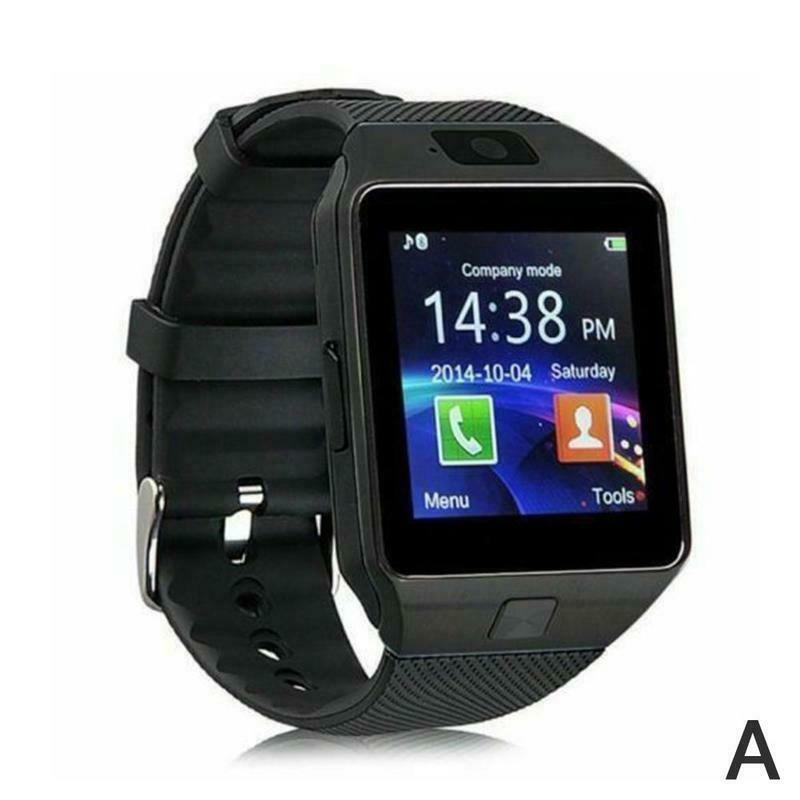 Digital berøringsskærm smart ur  dz09 q18 med kamera bluetooth armbåndsur sim-kort smartwatch til ios android telefoner support: Sort