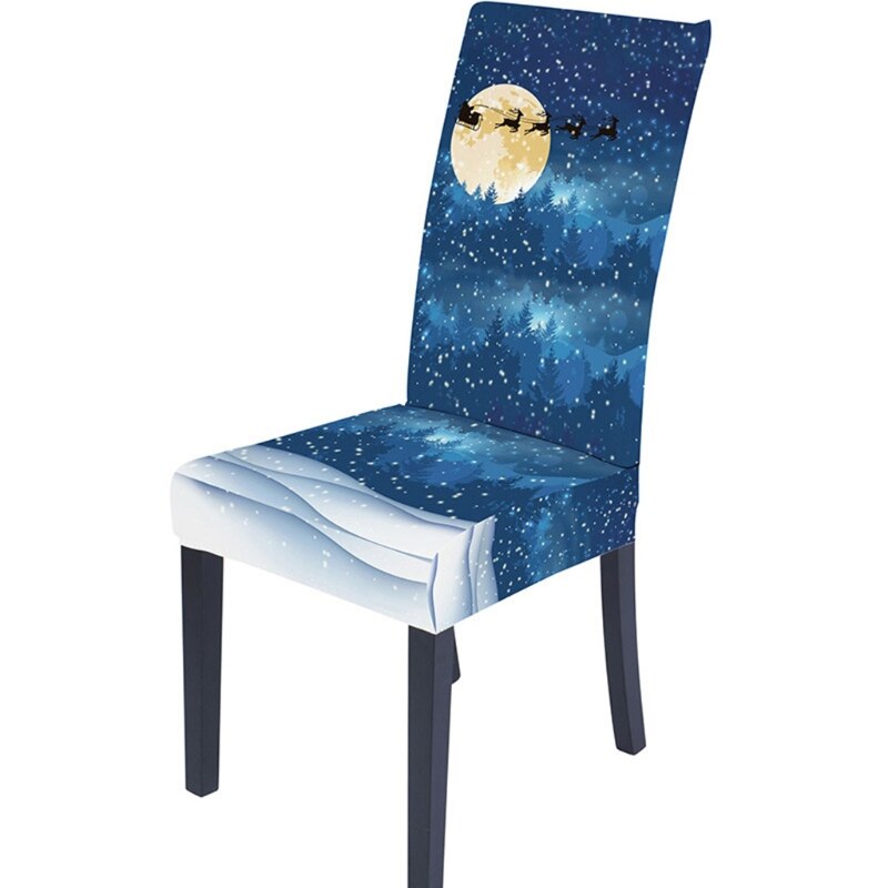 Jule spisestue stol beskytter slipcover stretch aftagelig vaskbart sæde bagcover xmas festindretning: 5 ac 304839-28