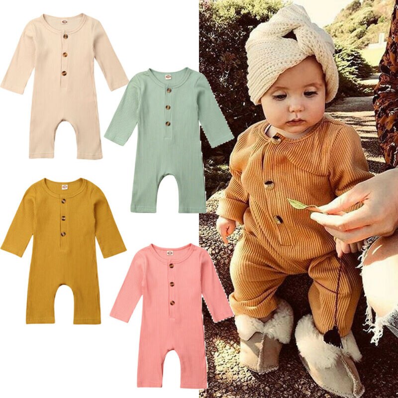 Schattige Baby Meisje Jongen Herfst Kleding Lange Mouw Romper Jumpsuit Outfits