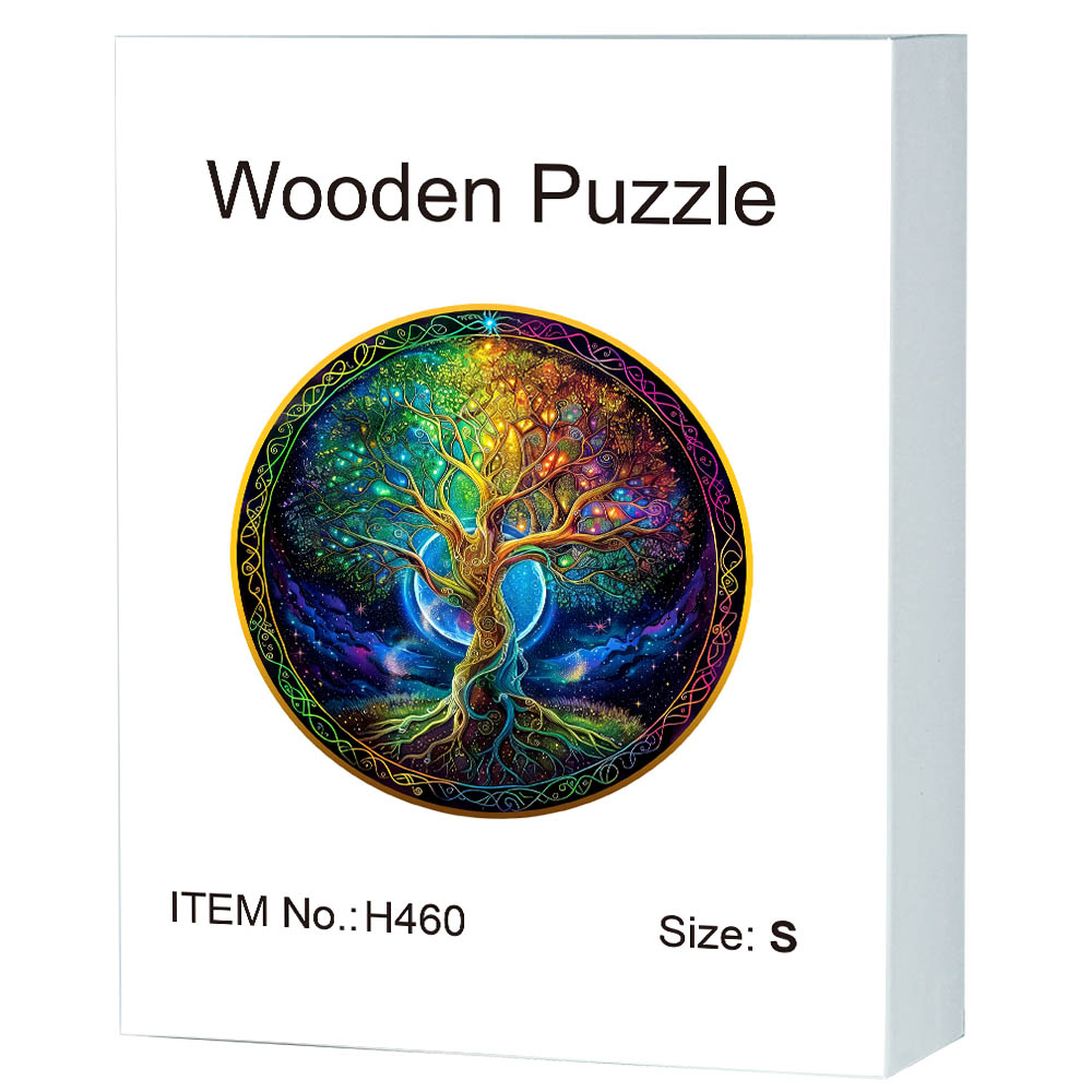 Holzpuzzle Baum des Lebens Geschenkbox Exquisites Unregelmäßiges Tierformpuzzle Weihnachten personalisiertes Senior einzigartiges Famil