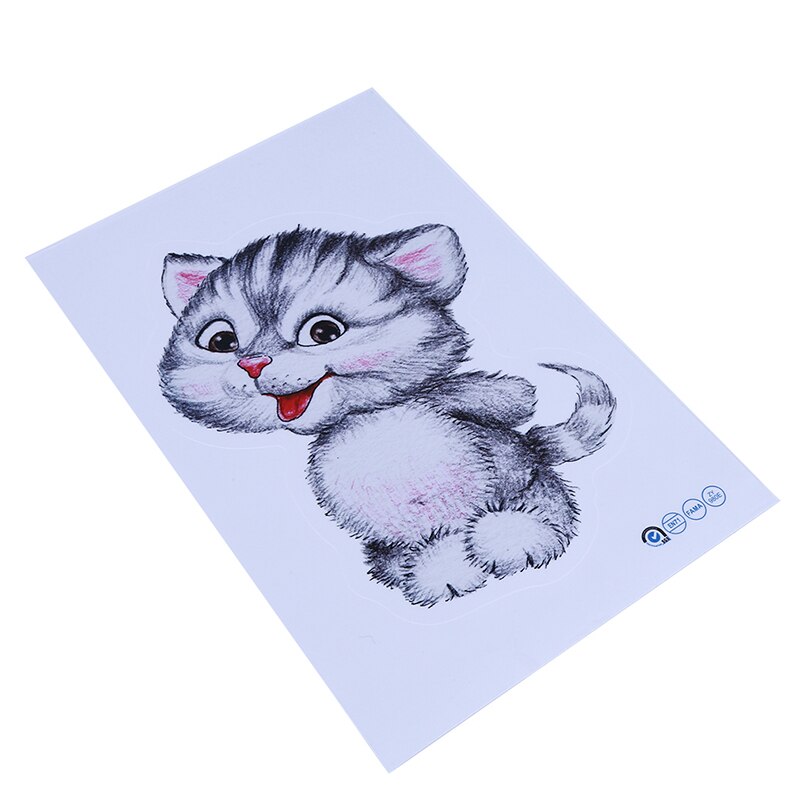 Simulatie Kat Wc Stickers Verwijderbare Muurstickers Waterdichte Zelfklevende Badkamer Stickers Leuke Cartoon Kitten Stickers: ZYPA-980E-N