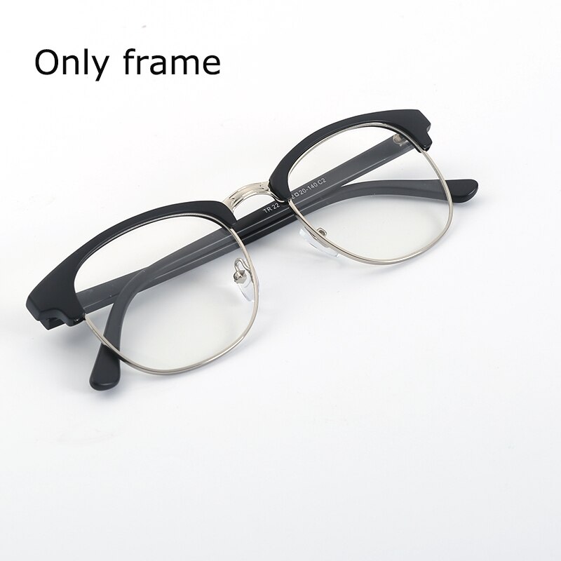 Spectacle Frame Eyeglasses Men Women With Polarized Clip On Sunglasses Magnetic Glasses Male Myopia Optical RS2218: RS2218 C12