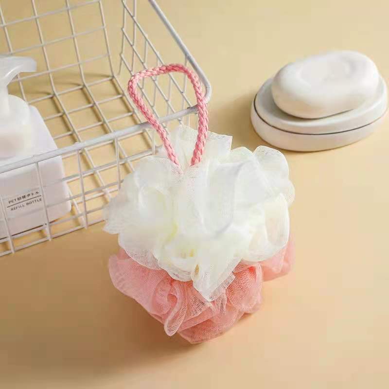 Spugna in schiuma, rete per doccia morbida, sfera in schiuma per il corpo, detergente per la pelle, esfoliante, spazzola per la schiena, accessori per il bagno, 1 pezzo.: leggero rosa