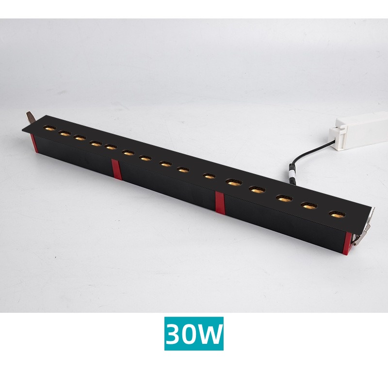 Ingebouwde ledstrip anti-glare spotlight 5heads 10W 10heads 20W 15heads 30W 20heads 40W minimalistische lijnlicht woonkamer 60-260V: YELLOW / 1w / Blauw