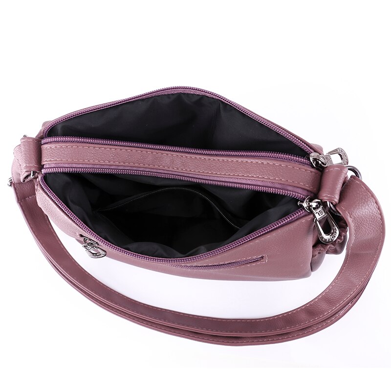 Vrouwen Schouder Messenger Bag Crossbody Handtassen En Portemonnees Zachte Pu Lederen Multifunctionele Boekentassen Zwart 2022