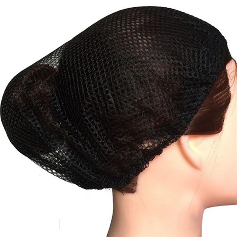 12 Pcs Disposable Mesh Cap Black Hair Net Caps Elastic Free Size Head Covers for Cosmetics Kitchen Cooking Home
