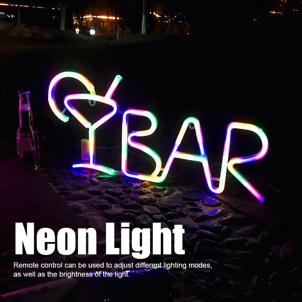 Bar Indoor Neon Light With Remote Control Letters Shaped LED Signs Light For Bar Model Xmas Wedding Party Lamp Decor​