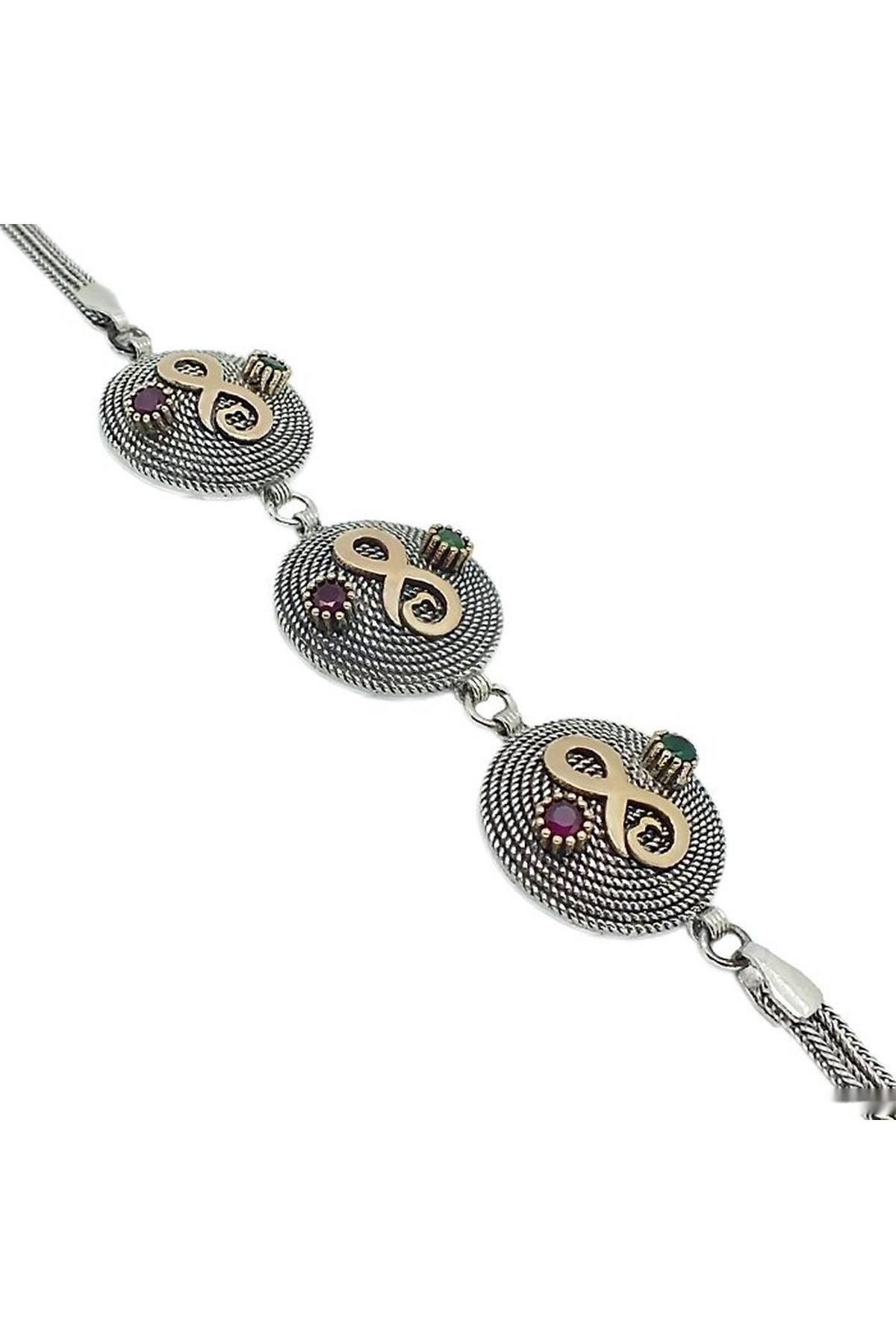 Silver filigran runt infinity armband för damer