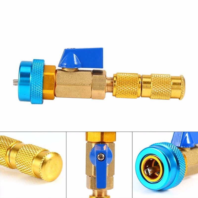 AL21 -Car Air Conditioning Valve Core R134A Quick Remover Installer Low Pressure Refrigerant Freon Adapter Kit Valve Core Remove