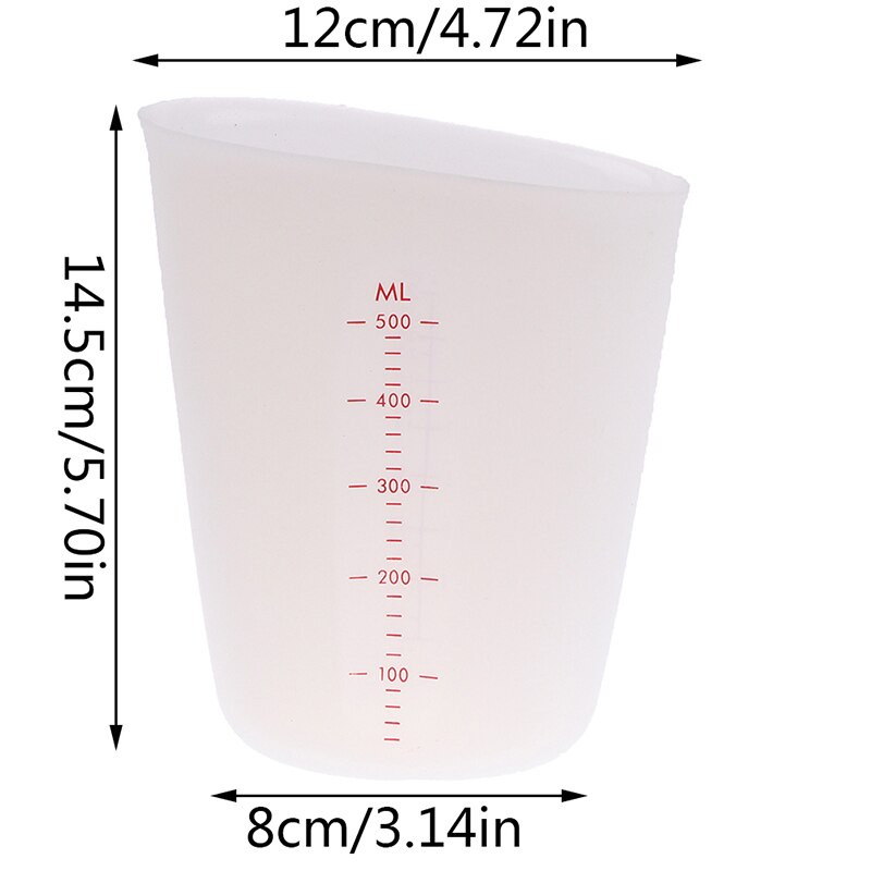 250/500Ml Siliconen Maatbeker Precisie Afgestudeerd Keuken Meten Jug Schenktuit Bakken Koken Tool Voor Boter water: WTL