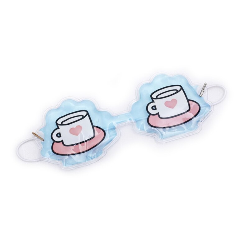 1PC kalt Kühlung Gel Auge Maske entspannend Eis Pack Goggle Augen Startseite Schutz Schlafen: Karikatur Serie Tasse