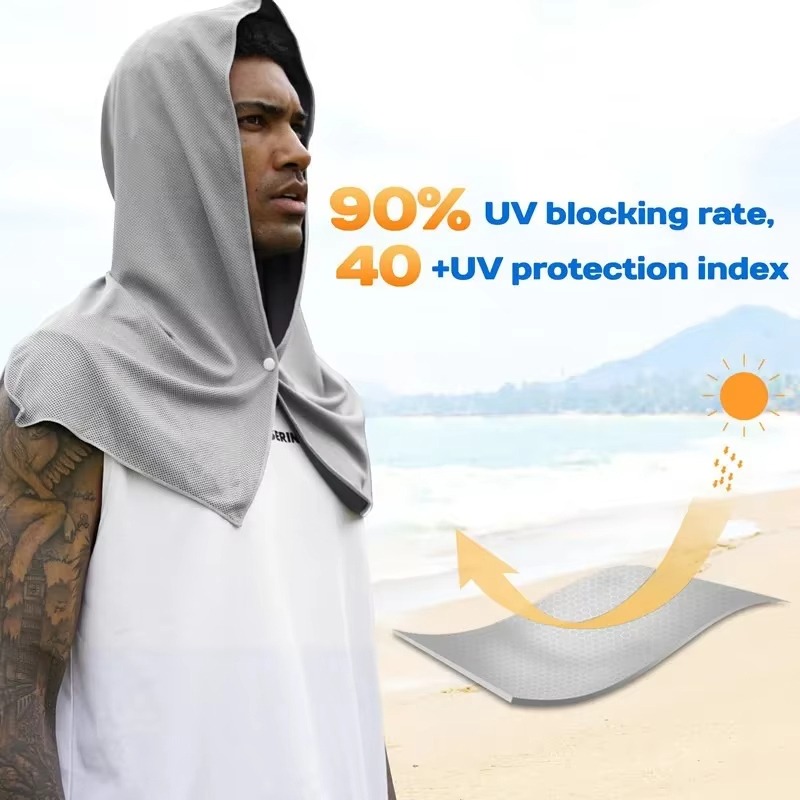Koelende Hoodie Handdoek - UV-bescherming, snel drogend, perfect voor sport, kamperen, trainingen, fietsen, golf, hardlopen, wandelen