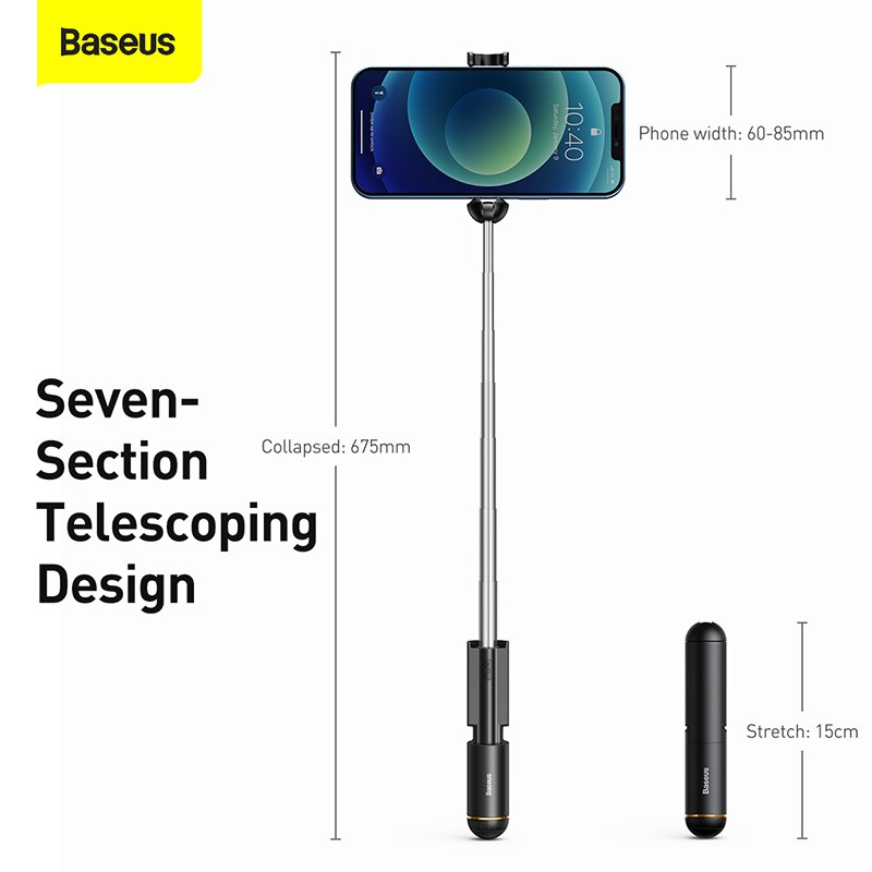 Smart Phone allungabile portatile Mini Selfie Stick Baseus con controllo per iPhone IOS Android