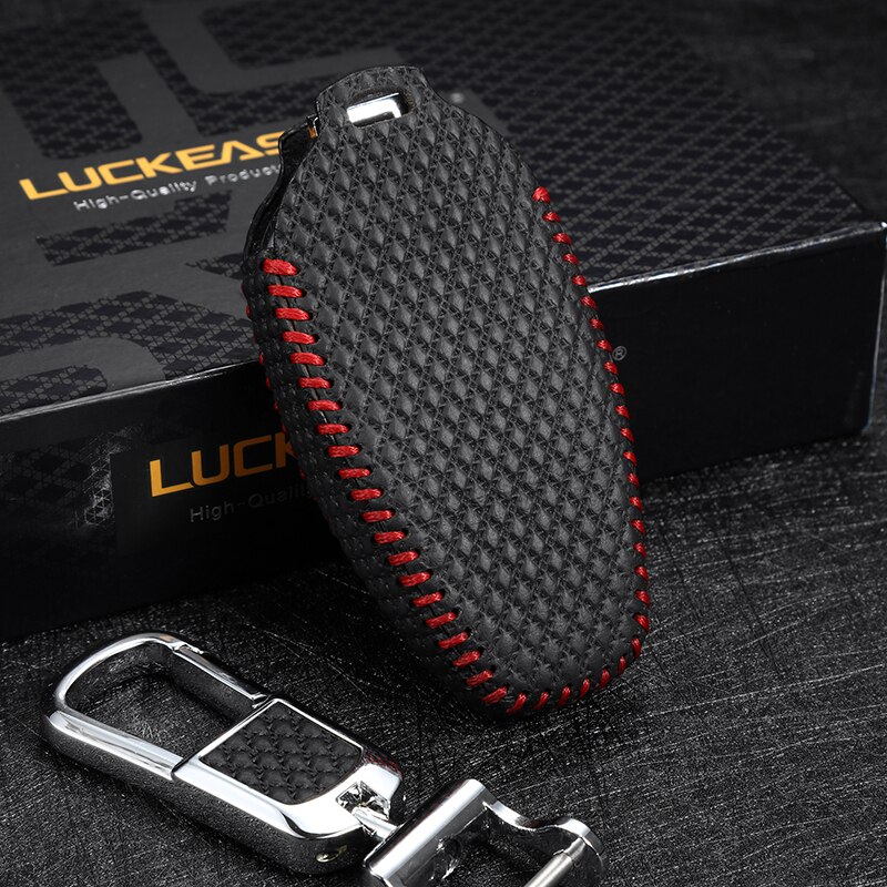 Luckeasy Key Cover Voor Vw Touareg Autosleutel Geval Lederen Houder Afstandsbediening Voor Volkswagen Sleutel 4-dz3