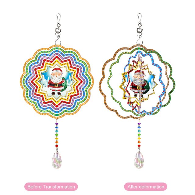 Exquisite Rotatable Wind Chime Kit 5D Diamond Painted Shaped Diamond Embroidery Pendant DIY Craft Mosaic Home Decor: GSP203